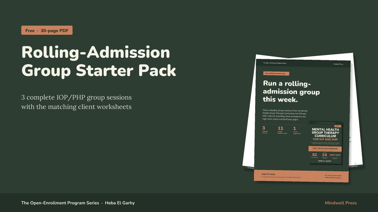 The free Rolling-Admission Group Starter Pack: cover and sample pages
